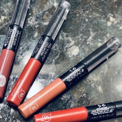 The best lipstick in red and coral at drugstores like Walmart, CVS, and Target for blondes under $10 that is a lipstick that stays on forever