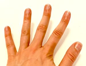 Image and photo of natural looking nails after cleaning nails with a diy manicure
