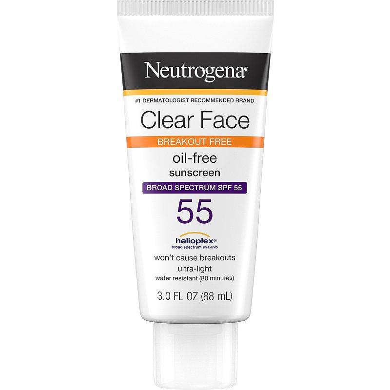 Neutrogena Clear Face SPF 55 Sunscreen – Best Drugstore Sunscreen
