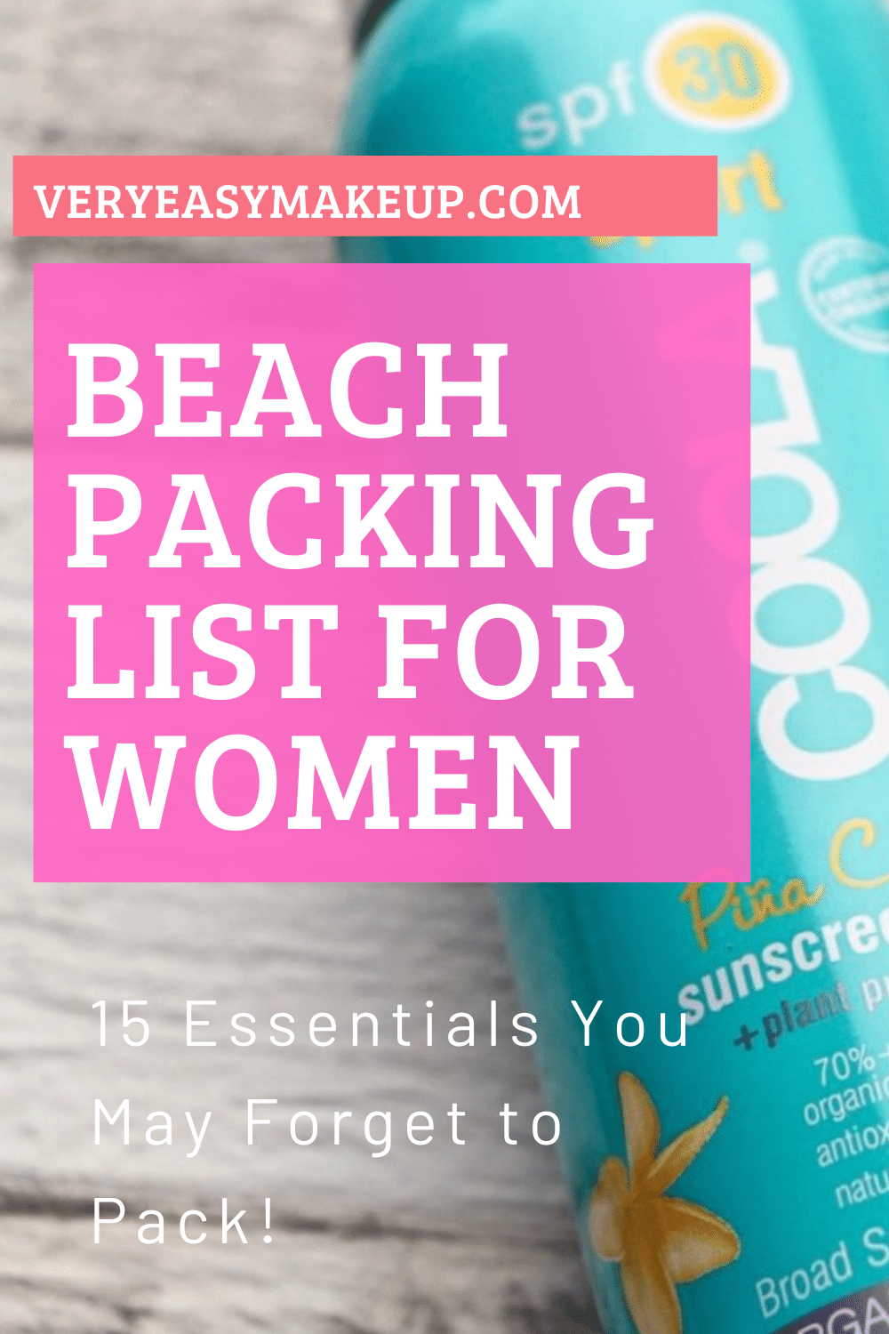 Beach Packing List for Women by Very Easy Makeup