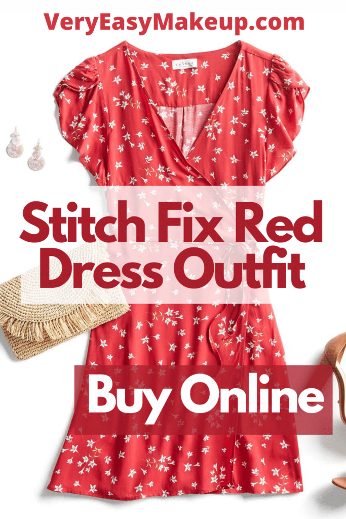 Stitch Fix Red Dress Wrap Outfit online for beach summer outfit and first date