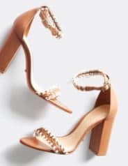 Stitch Fix tan heels in brown with white