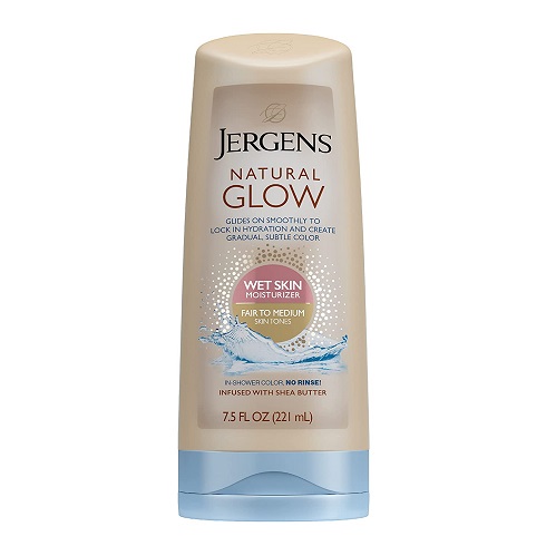 Jergens Natural Glow In-shower Lotion, Self Tanner for Fair to Medium Skin Tone