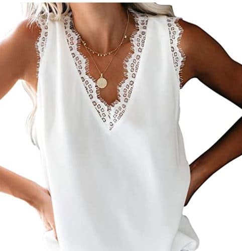 feminine, sexy, white silk cami on Amazon for a girly outfit to pair with boots this fall 2020