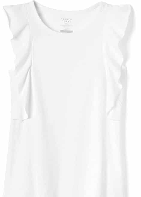 girly cotton ruffle tank top in white from Amazon for under $20