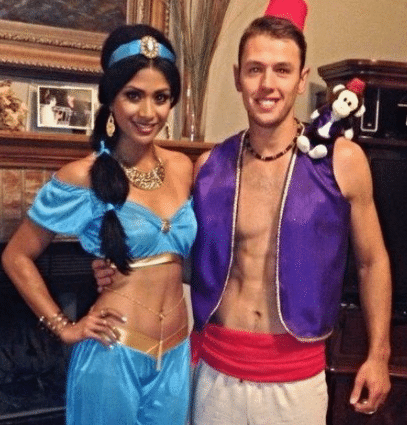 Aladdin for a Disney Halloween couples cute costume idea with Jasmine costume and Aladdin costume from Amazon