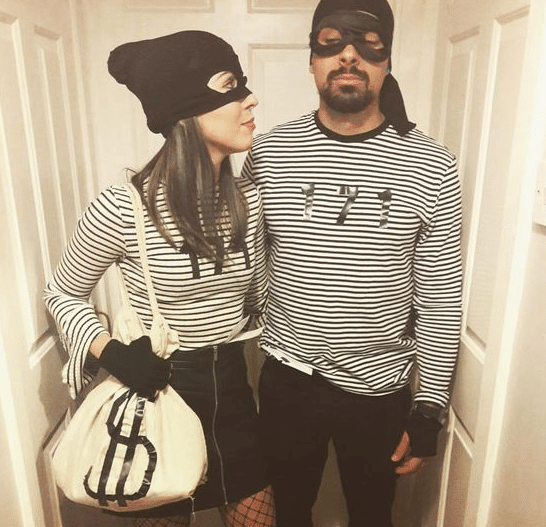 bank robbers and burglers as an easy DIY costume idea and easy Halloween costume for couples