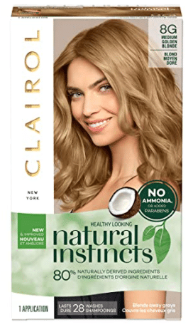 Clairol Natural Instincts Semi-Permanent, 8G Medium Golden Blonde, Sunflower as one of the best semi-permanent hair dyes to go from blonde to dark blonde or light brown