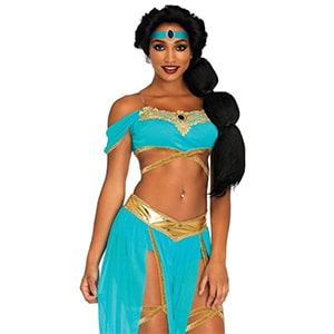 sexy Disney’s Jasmine Halloween costume for women with face mask and with COVID mask as a Halloween costume idea 2020 by Very Easy Makeup