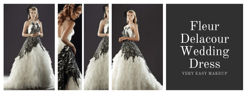 Fleur Delacour Wedding Dress with front, side, and back view from Very Easy Makeup