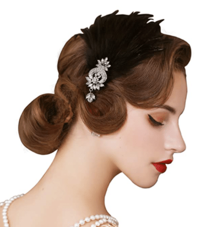 Fleur Delacour headpiece with feather and diamond for Fleur Delacour wedding dress outfit