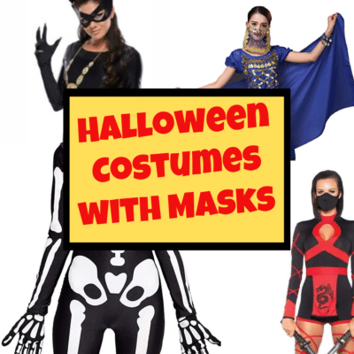 Halloween costume ideas with face masks and Halloween costumes with COVID masks recommended by Very Easy Makeup