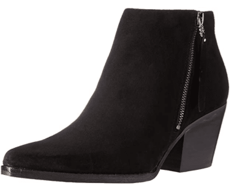 Sam Edelman black suede Walden bootie to wear with work skirts for fall