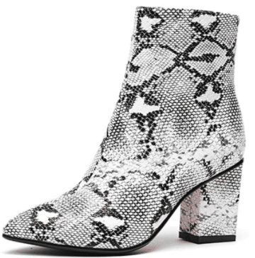 snakeskin booties to wear with skinny jeans for fall 2020 outfits and fall fashion