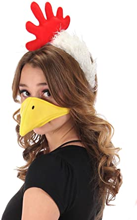 covid and face mask idea for Halloween 2020 for women as a chicken and zoo animal