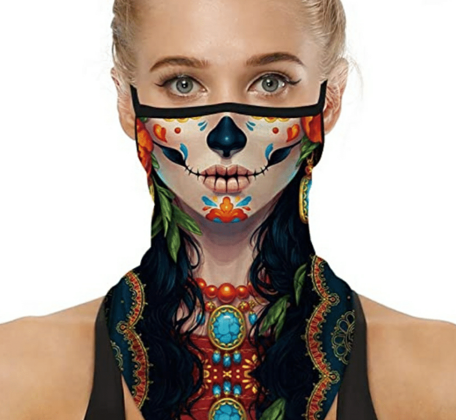 Dia de los Muertos (day of the dead) Halloween costume mask for women recommended by Very Easy Makeup