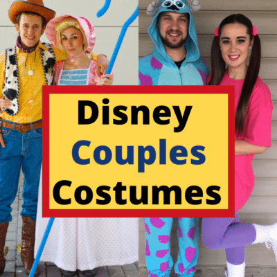 disney couples costumes for Halloween and cute Disney couples costume ideas from Very Easy Makeup that include Toy Story and Monsters Inc by Very Easy Makeup