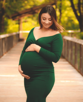 dark green off the shoulder outdoor maternity photoshoot gown for cheap from Amazon