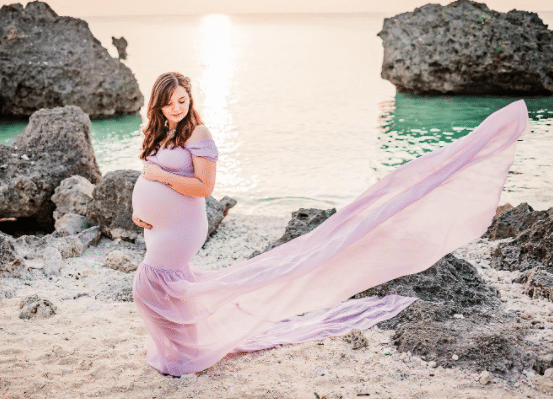 light purple spring maternity photo shoot dress with train and mermaid cut - JustVH Maternity Off Shoulder Chiffon Gown Maxi Photography Dress for Photo Shoot Photo Props Dress