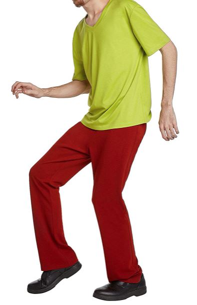 Scooby-Doo men's Shaggy Costume for Adults, Standard Size, Includes a Green T-Shirt and Brown Bell-Bottom Pants