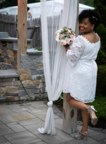 short, cheap, plus size wedding dresses on Amazon for under $200 and under $100 recommended by Very Easy Makeup