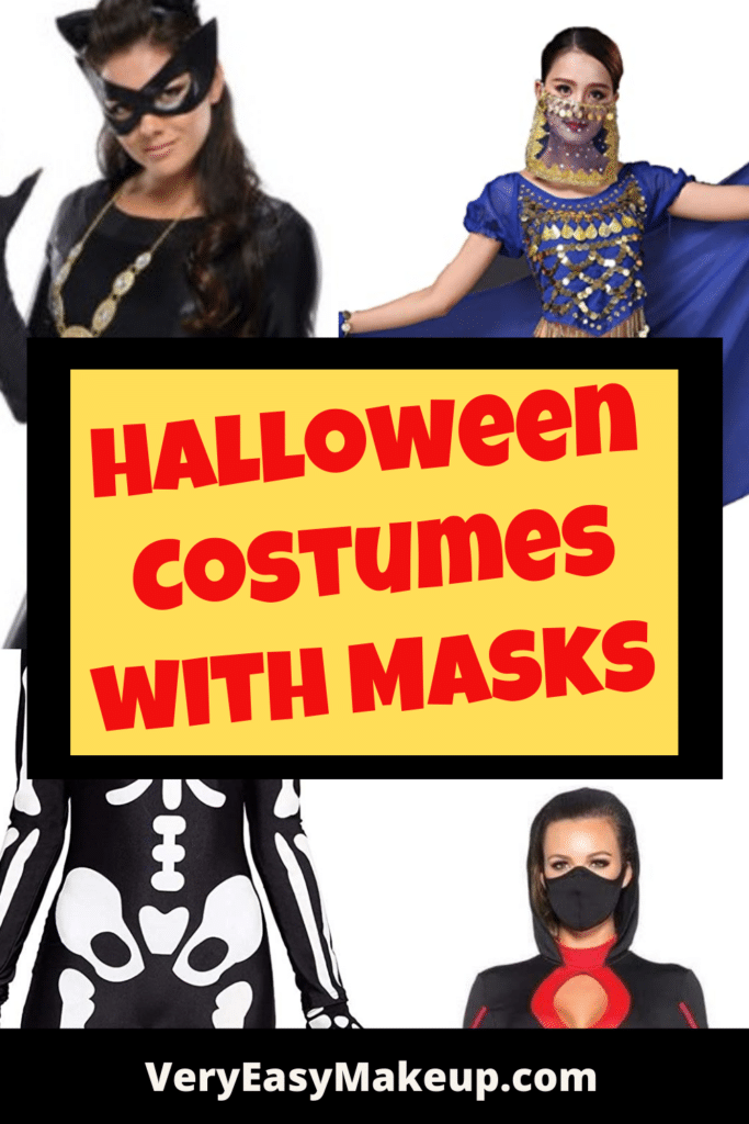 sexy halloween costume ideas by Very Easy Makeup with COVID masks and best costumes with face masks for Halloween 2021