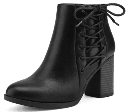 sexy black booties and black boots to wear with dresses and ankle bootie to wear with skirts and tights