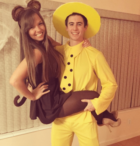 Curious George and Man in Yellow hat creative, funny, unique, and cute couples Halloween costumes and costume ideas