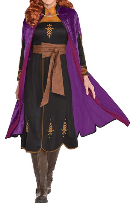 Disney's Queen Anna Frozen 2 travel costume for adults and women for Halloween and cosplay