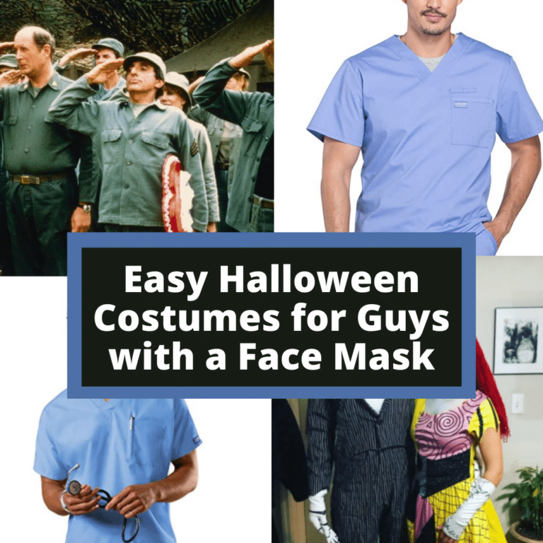 easy last minute Halloween costumes for guys and DIY costumes for men with a covid face mask
