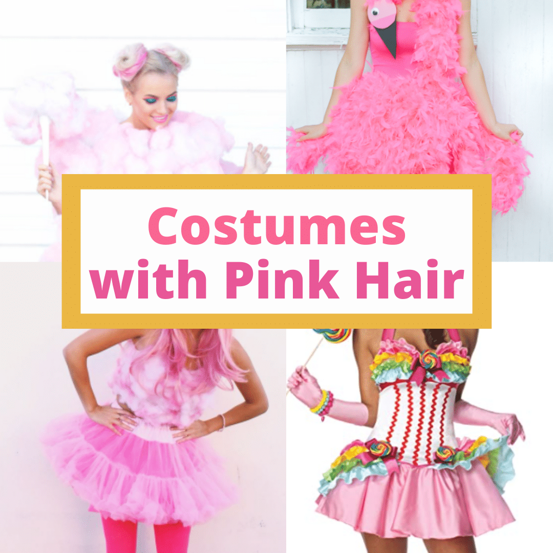 Halloween costumes with pink hair and costume ideas with pink hair and pink wigs by Very Easy Makeup