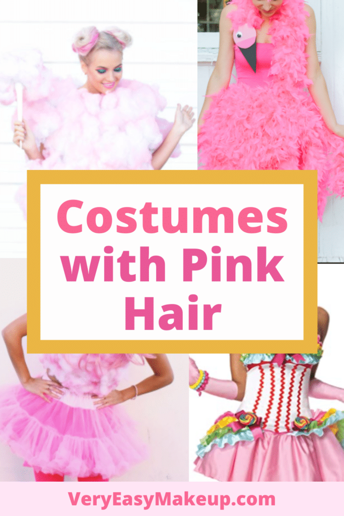 Halloween costumes wtih pink hair and fun cosplay costume ideas with pink hair and pink wigs by Very Easy Makeup