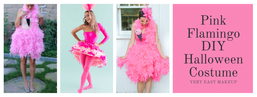 Pink Flamingo DIY Halloween Costume Ideas with Pink Hair by Very Easy Makeup