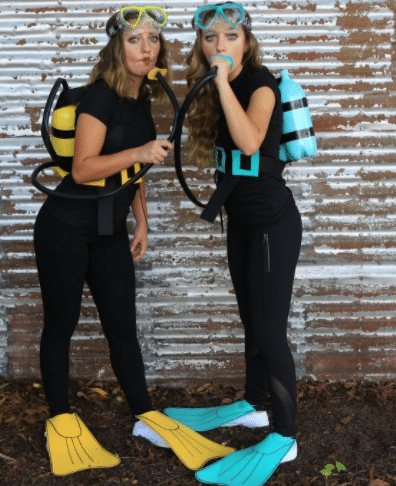 Scooba diver DIY Halloween costume with clothes from your closet