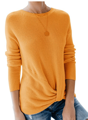 casual yellow knit long sleeve sweater for fall outfits by Stitch Fix