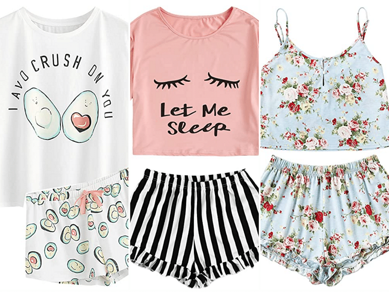 cute pajama sets for women and cute pajama short sets from Amazon