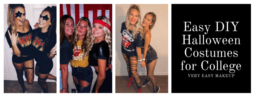 easy DIY sexy Halloween costume idea by Very Easy Makeup for college students of being a rock and roll girl