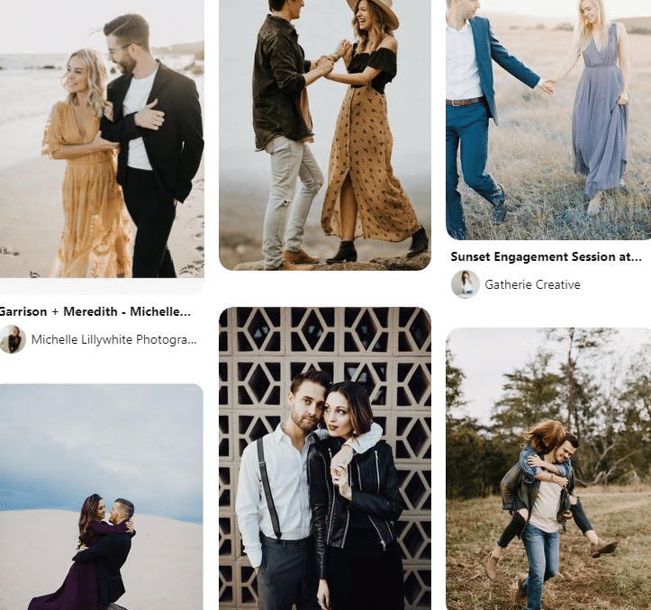 fall engagement photo shoot outfits and ideas by Very Easy Makeup on Pinterest