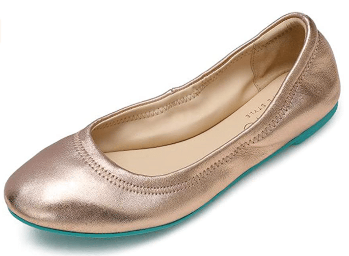 gold ballet flats for cosplay, costumes, Halloween, and travel for women