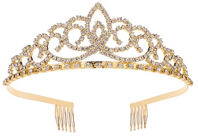 gold tiara and gold crown for Disney princess costume for adults and women