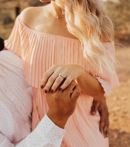 light pink fall engagement photo dress and engagement photo ideas for fall