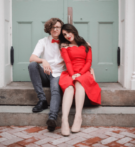 red sexy dress for fall engagement photo shoot ideas and fall engagement photo dresses