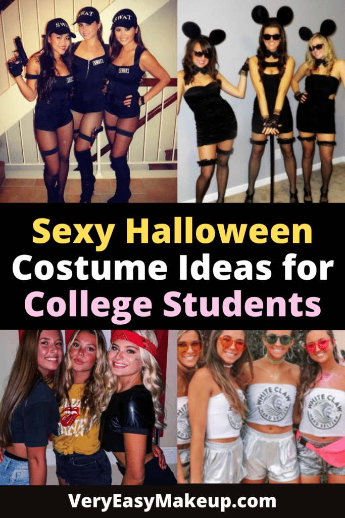 sexy Halloween costume ideas for college students and Halloween DIY costumes for sorority sisters and groups by Very Easy Makeup