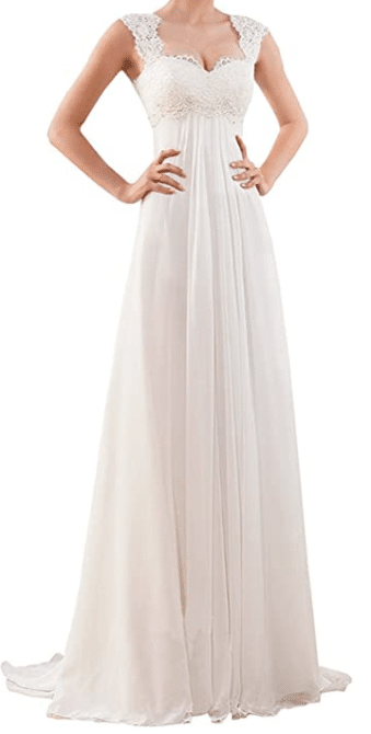 sleeveless ivory and tan sleeveless lace chiffon wedding or bridal gown for Yule Ball Dress costume from Harry Potter