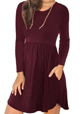 Casual Fall Dress with Pockets and long sleeves