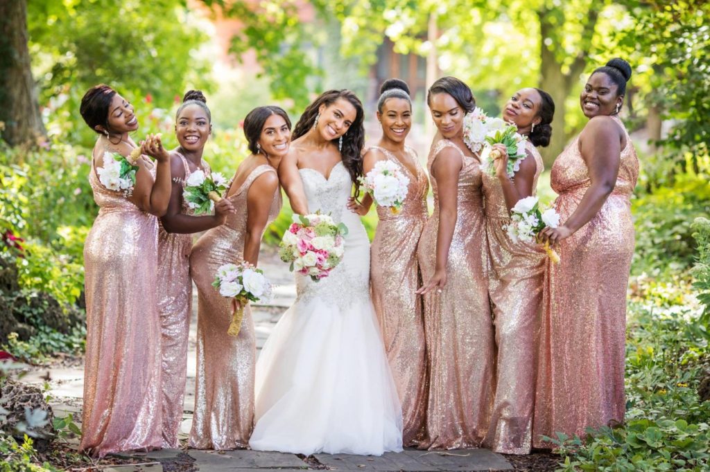 Champagne sparkly bridesmaid dresses under $100