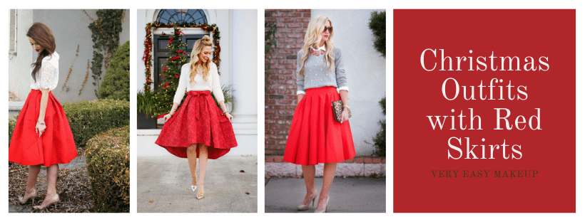 Christmas 2021 Outfit Ideas with Red Skirts and Christmas outfits female
