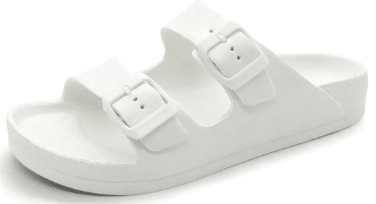 FUNKEYMONKEY women's white sandals with straps