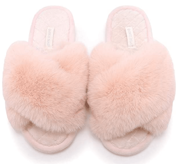 Fluffy Pink Slippers Similar to Victoria's Secret