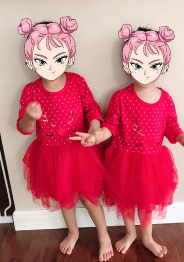 Matching Red Christmas Dresses for Sisters